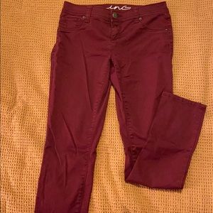Maroon skinny jeans